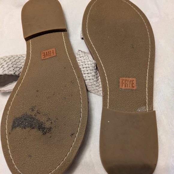 Frye Leather Slides sz 8.5 off white - Picture 3 of 9